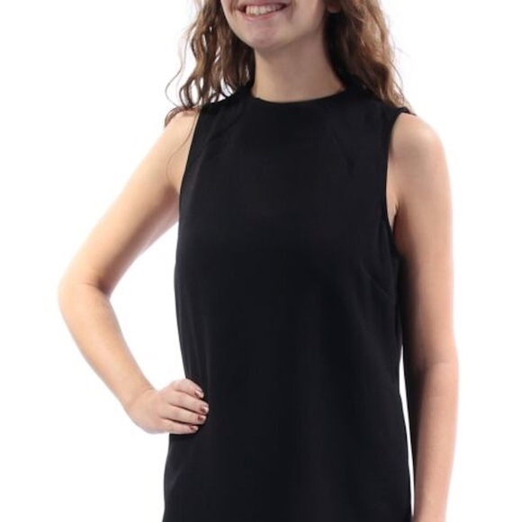 NWT Alfani Sleeveless Black Scoop Neck Blouse Medium - Picture 1 of 3